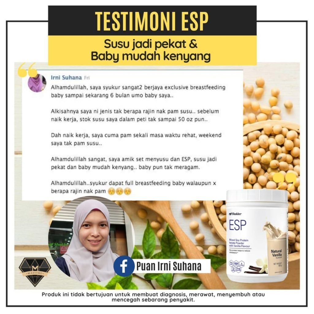 testimoni esp shaklee menyusu milk booster