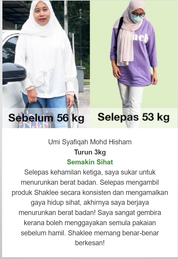 TESTIMONI SET KURUS SHAKLEE SEBELUM RAYA