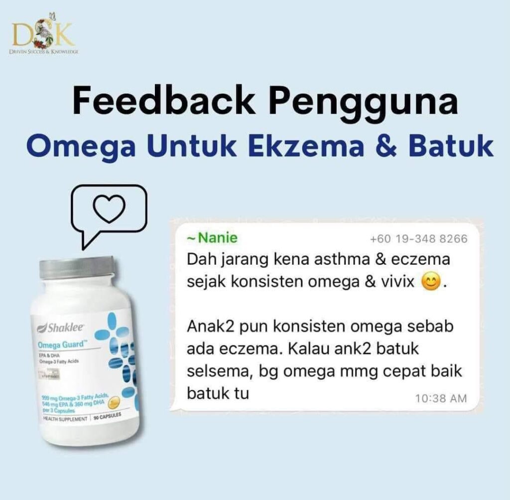 testimoni omega guard shaklee untuk eczema dan semput asma